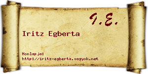 Iritz Egberta névjegykártya